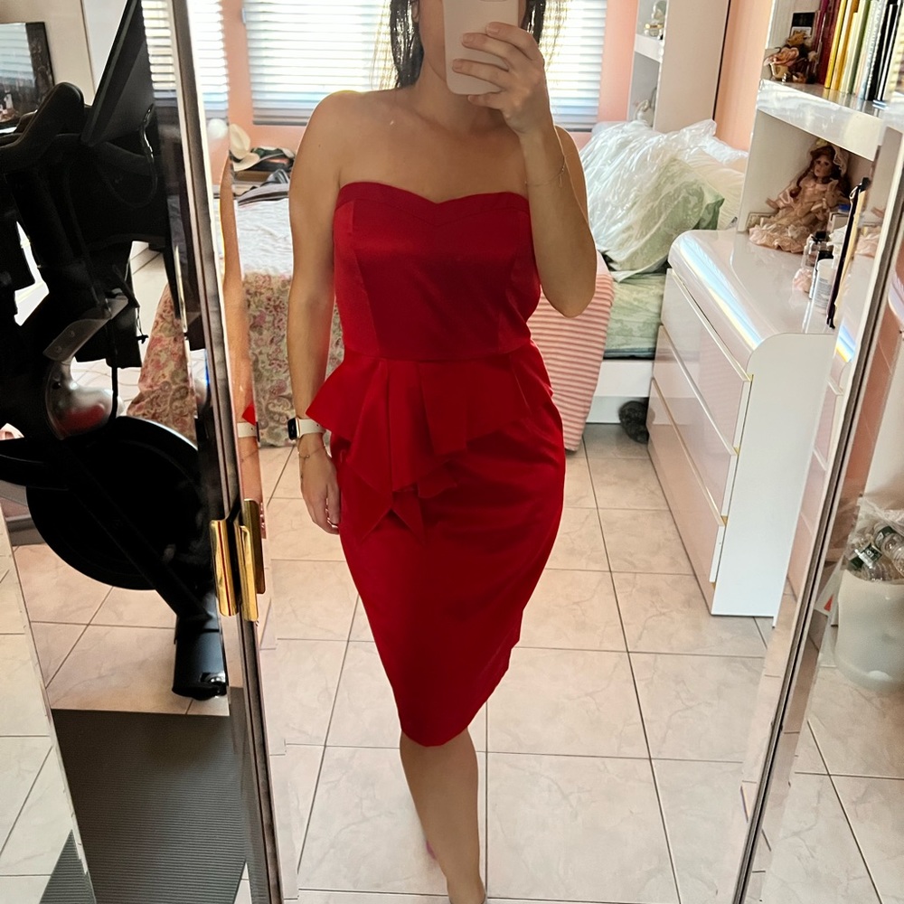 Jessica Simpson Satin Peplum Cocktail Dress!